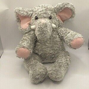 BESTEVER Gray and Pink Elephant Plush w/Bean Bag Legs 10" (RARE)